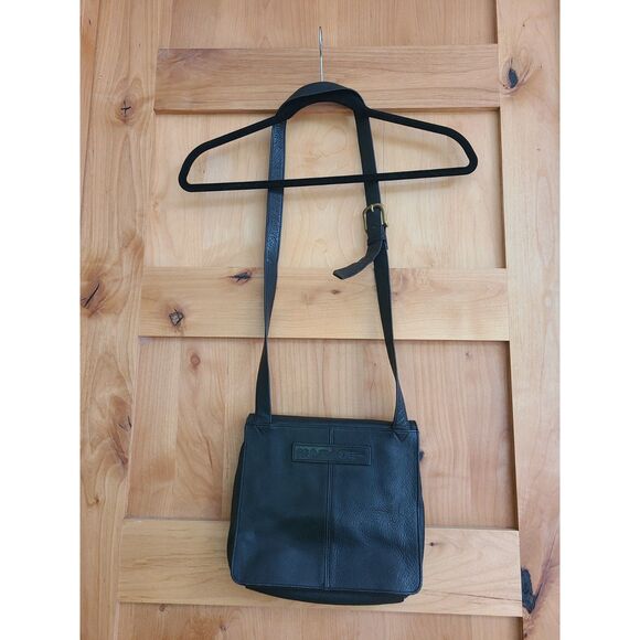 Vintage Fossil 1954 Pebbled Black Leather Crossbody Shoulder Bag Purse‎ 75082 - Picture 3 of 9